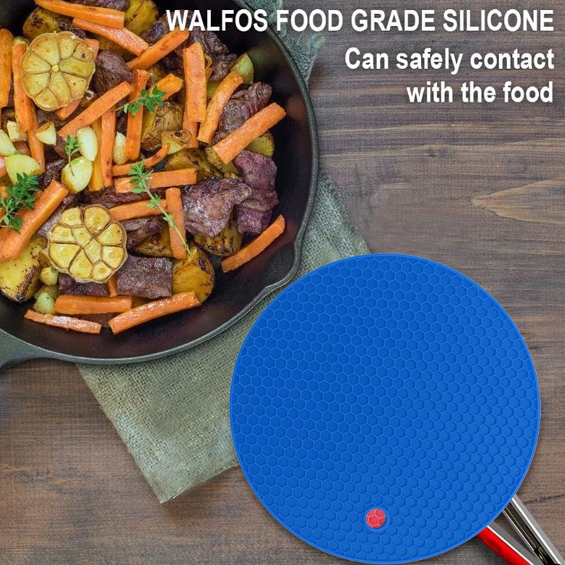 5PCS Silicone Trivet Mats Round Multipurpose Heat Resistant Non Slip