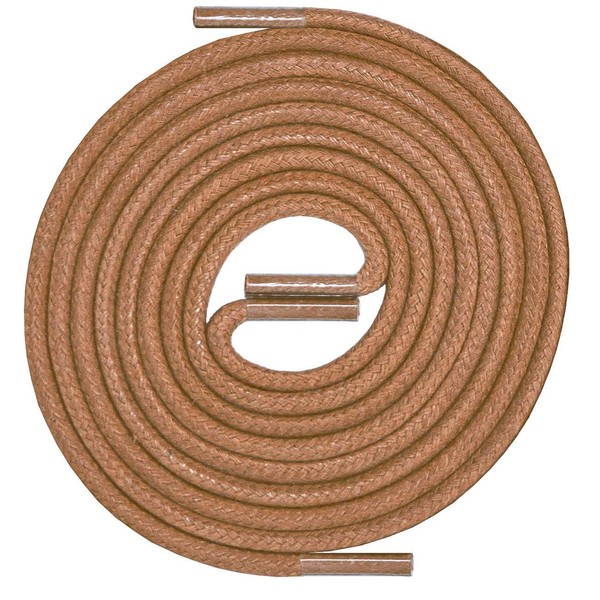 Laccico Shoelaces, Round, Robust, Waxed, Diameter 2.5 mm, Colour: Light