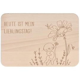 Spruchreif Wooden Breakfast Board with Engraving – Bread Board with Sayings Gift for Birthday – "Heute ist mein Lieblingstag!"