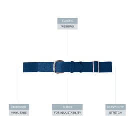 Augusta Sportswear Elastic Baseball Belt, Navy, One Size