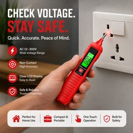 AC Voltage Tester Pen for Electrical Checks – 12–300V Sensor Detector with Live/Neutral Indication & LED Light