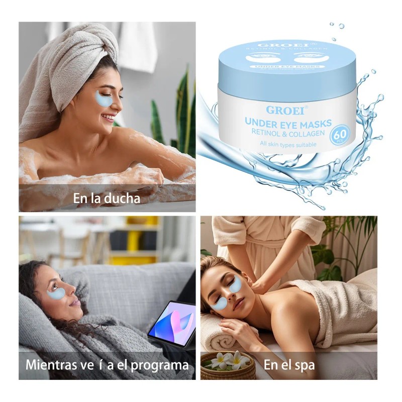 Parches Antiojeras De Colageno Reduce Ojos Cansados 60 Pcs Tipo