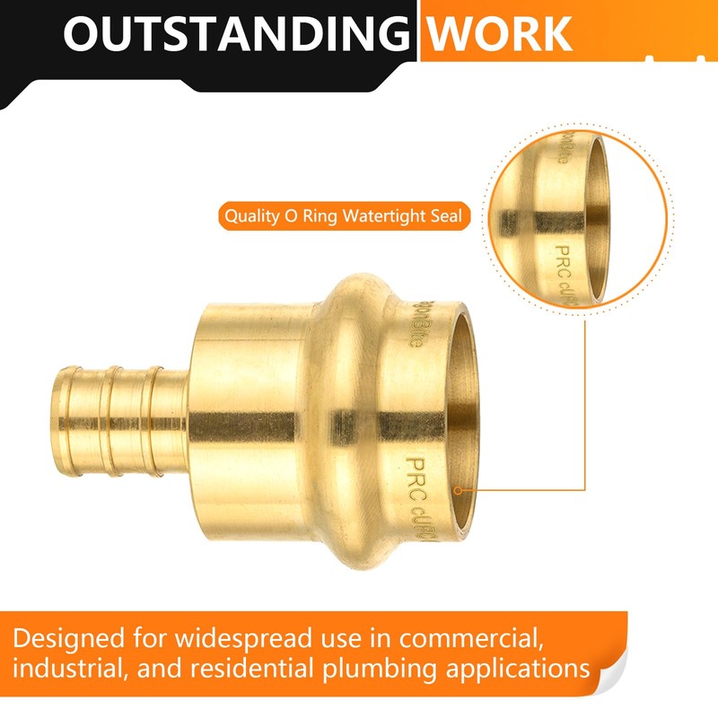 (Bottled) 10-Pack HeSun Copper Press Fitting Adapter, 3/4" PRESS X