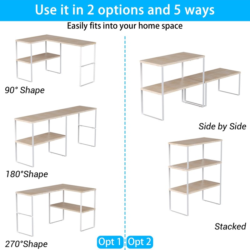 Golener Countertop Organizer Corner Shelf, 2 Tier Adjustable Stackable Corner