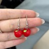 Red Apple Drop Dangle Earrings for Women Unisex Fashion 3D