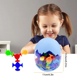 Chiluxendo Bath Toy (48 Pieces), Suction Cup Game, Travel Toy for Car Trip Suction Cups, Suction Toy, Telescopic Bath Toy, Suction Bath Toys for Kids, from 2 Years Bathtub Children's Toy