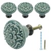 Piutouyar Green Ceramic knobs, Kitchen Cabinet Knobs, Retro Dresser Knobs,