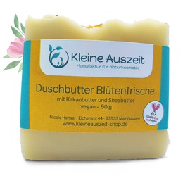 Shower butter blossom freshness, particularly rich soap, shower soap, vegan, plastic-free, high overgreasing, without palm oil, handmade natural soap from small Auszeit Manufaktur