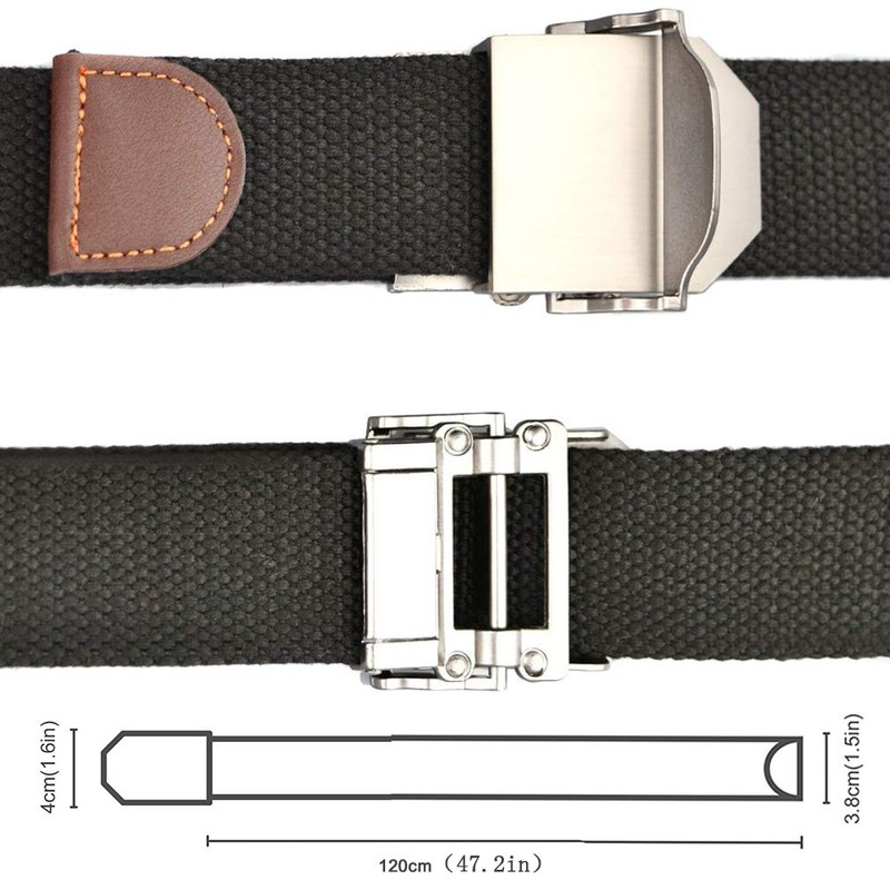 LKMY Tactical Men's Nylon Canvas Cotton US Army Belt Metal
