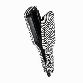 Hollywood Xressions Mini Shape Waver for Women, 2 Barrel S Wave Curling Iron, Tourmaline Ceramic Plated Mini Hair Waver for Travel and On-The-Go Styling, 60 Second Heating Hair Crimper (Zebra Print)