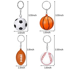 20 Pack Mini Sports Ball Keychains - Fun Fidget Toys for Kids