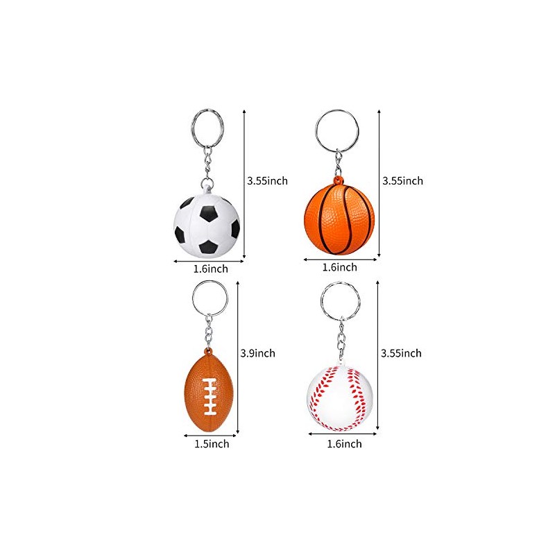 20 Pack Mini Sports Ball Keychains - Fun Fidget Toys