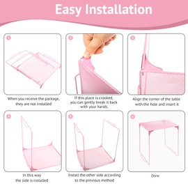 AUECOOME Locker Organizer Shelf and Locker Carpet Decorating Kit Suitable for School, Office Back to School Essentials (2, Light Pink)