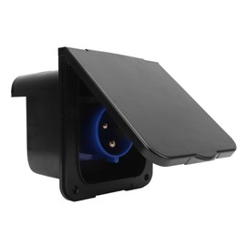 Tbest Motorhome Trailer Power Socket,RV Power Inlet Socket 3 Pin 32A Flush Mount Water Receptacle For Trailer Motorhome (Black)