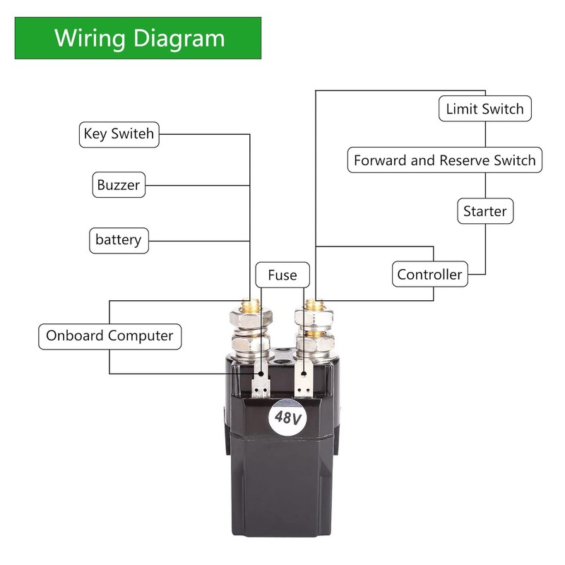 10L0L Golf Cart 48V 200A Solenoid with Resistor Assembly fit