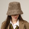 LLZ.COQUE Womens Stylish Bucket Hat Soft Faux Fur Fluffy Thicken