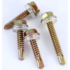 (140Pcs) Hex Washer Head Self Drilling Screws，#8x3/5,#8x4/5,#8x1,#8x1-1/5 TEK Screws, Self