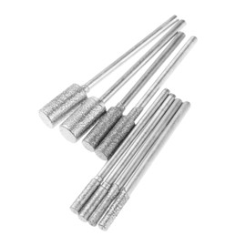 Set of 8 Grinding Drill Bits Diamond Bits Diamond Mounting Point Cylindrical Tip Polishing Bit Shank 2.35mm Router Bits