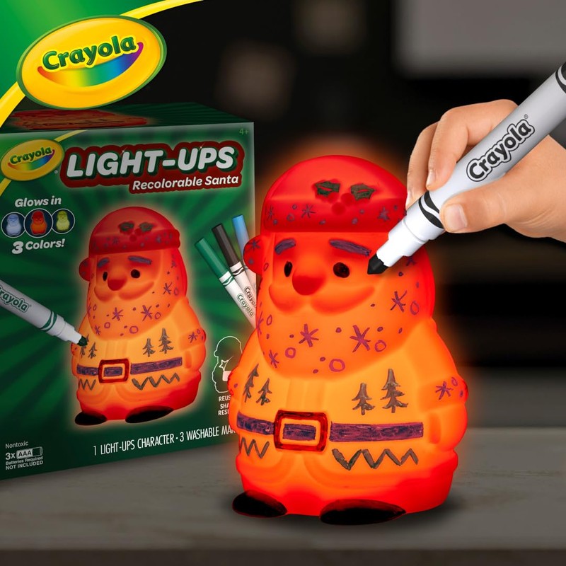 Crayola Light-Ups - Santa, Light Up Santa Toy, Reusable Holiday