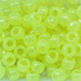 Yellow NIGHTGLOW Glow in The Dark Crow Beads Pony Beads