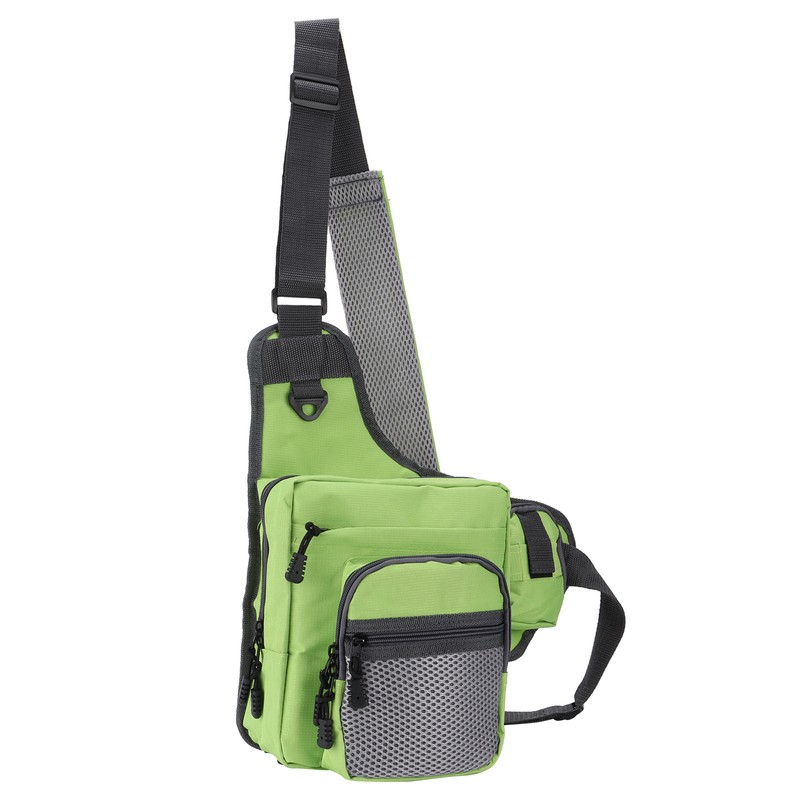 Polyester Multifunctional Fishing Tackle Crossbody Bag with Adjustable Shoulder Straps(Green