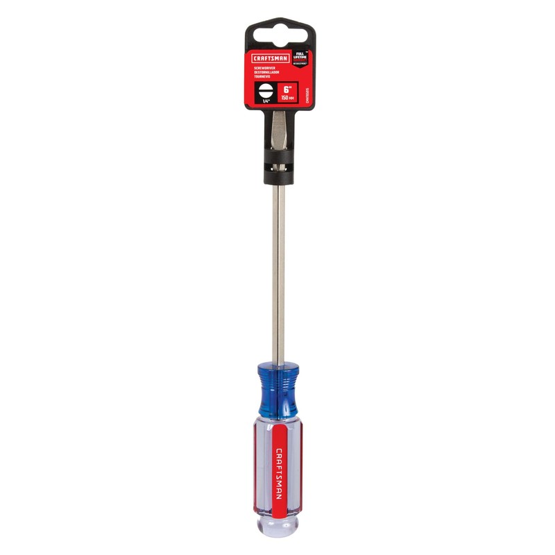 CRAFTSMAN Screwdriver, 1/4-in x 6-in Slotted, Acetate Handle (CMHT65015)