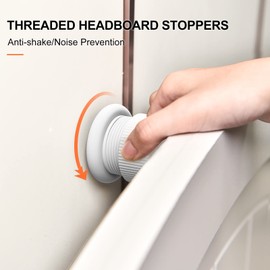 xuenair Headboard Stoppers, 1.6-2.6 inches Bed Wall Stopper, Adjustable Bed Frame Anti-Shake Tool, Headboard Bed Stabilizer for Wall Furniture (White - 2 pcs)