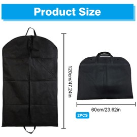 Suit Bag 2PCS Suit Carrier, 60 * 120CM Suit Covers Garment Bags for Men Women, Reusable Suit Bags for Travel Suit Cover with Handles for Travel Home