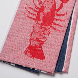 Now Designs Lobster Woven Cotton Jacquard Dishtowel W18 x L28in