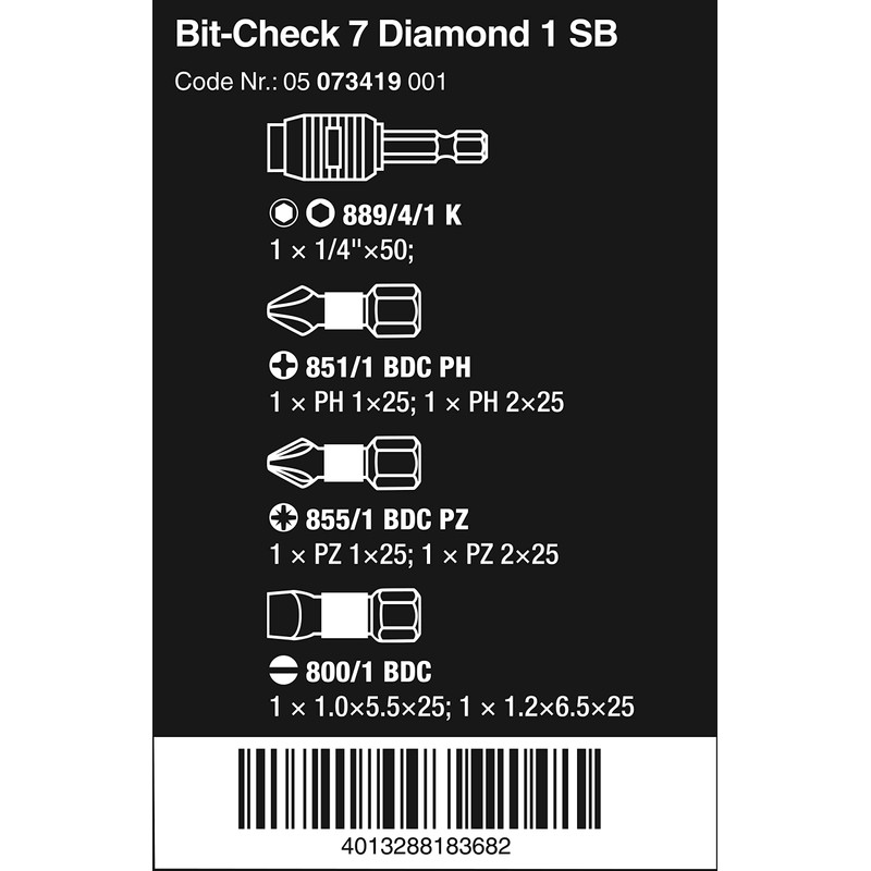 Wera 05073419001 Screwdriver Nut Driver Bits