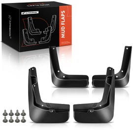 A-Premium Set of 4PCS Mud Flaps Splash Guards Mudguards Mudflaps with Hardware Kits Accessory Compatible with Ford Fusion, 2013-2018, Sedan, Black Color, Front LH RH and Rear LH RH