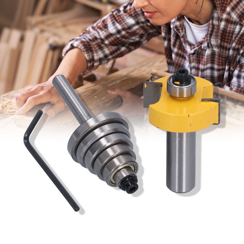 1/2in Router Bit 6 Bearing Slot Cutter for Multiple Depth