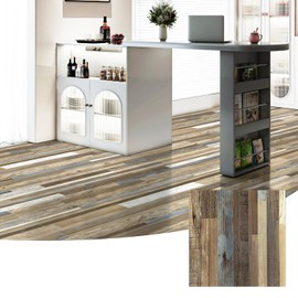 LONGKING 30-Pack 12×12in Vinyl Flooring Tiles - Effortless Peel and Stick Floor Tiles for Kitchen, Dining Room, Bedrooms, 30 Sq. Ft (Brown Segment)