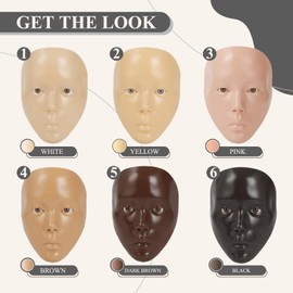 Makeup Practice Face,Makeup Practice Face Board with 1 PC Face Painting and 2Pcs Makeup Brushes for Face Painting/ Stage/Halloween/Makeup Practice And Beginner Practice Makeup (Black)