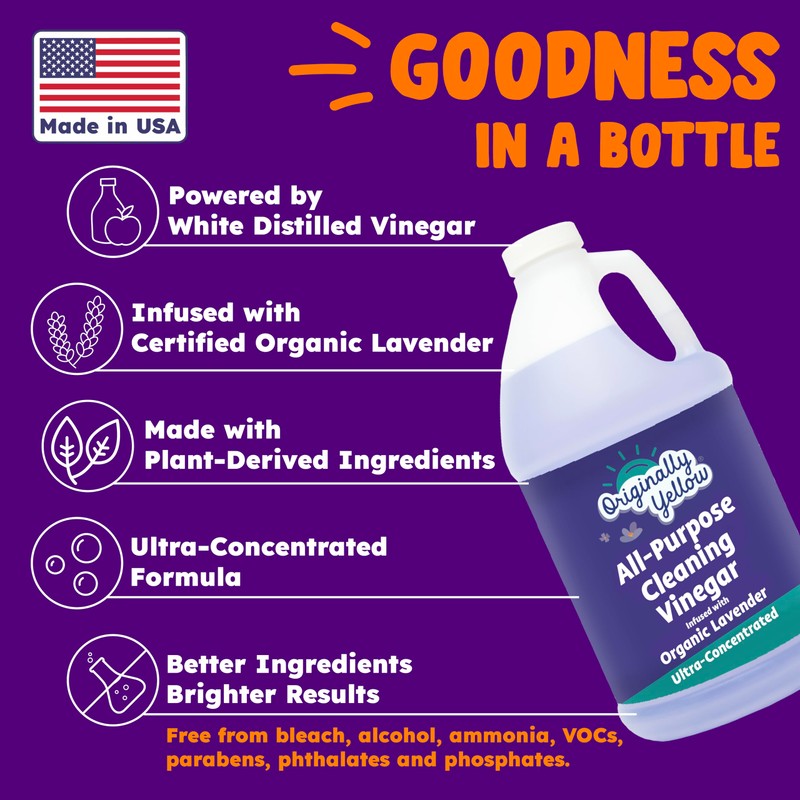 Originally Yellow Lavender White Vinegar For Cleaning Purpose | USA