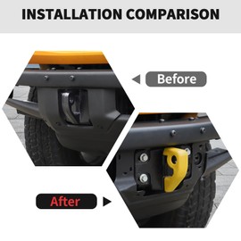 RT-TCZ Tow Hook Covers - Bumper Tow Hook Rubber Protector Exterior Accessories for Ford Bronco 2021-2025 (Style A, Yellow)