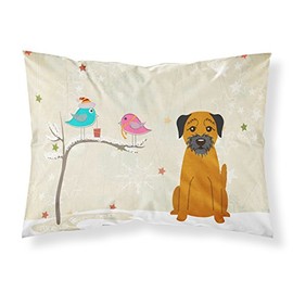 Caroline's Treasures BB2511PILLOWCASE Between Friends Border Terrier Fabric Standard Pillowcase Lightweight Super Soft Easy Care Decorative Artwork Pillowcase, Standard