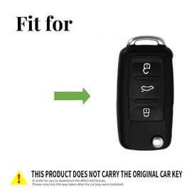 OTMIK Zinc Alloy Car Key Cover Case Compatible with vw Volkswagen Polo Tiguan Passat B5 B6 B7 Golf 4 5 6 MK6 Jetta Lavida Skoda Octavia Seat Car Key Protector (Silver Color A)