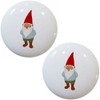 Set of 2 Gnome with Red Boots Ceramic Cabinet Drawer