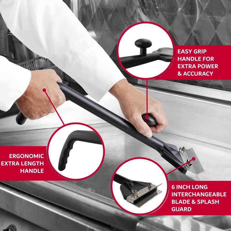 Chef Master Griddle & Flat Iron Grill Scraper, Commercial Blackstone