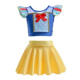 NEWEPIE - Traje de baño tankini de dos piezas para bebés y niñas, trajes de baño para surf, playa, verano, natación, Blancanieves 001, 3 Años/4 Años