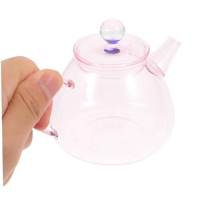SHOWERORO 250ml Small Glass Tea Kettle Tea Pot with Lid