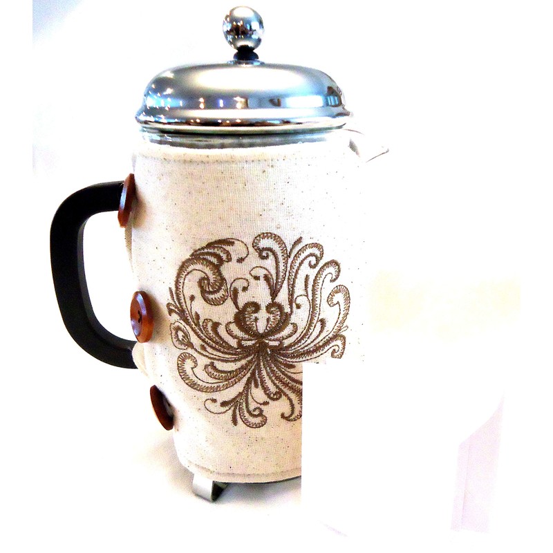 Integrity Designs Scandinavian Rosemaling Embroidered French Press Cozy