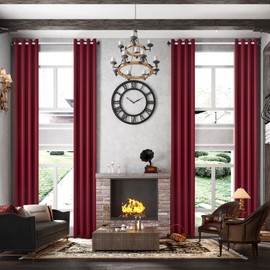 MAIHER Blackout Extra Long Curtain 12ft Length 2 Story Curtain for Bedroom, High Ceiling Curtain for Living Room, 1 Panel (Red Wine, 50" W x 144" L)