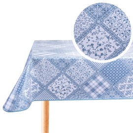 Home Direct Rectangular Oilcloth PVC Wipe Clean Tablecloth Table Cover 140cm x 180cm 55x70 Blue Grey