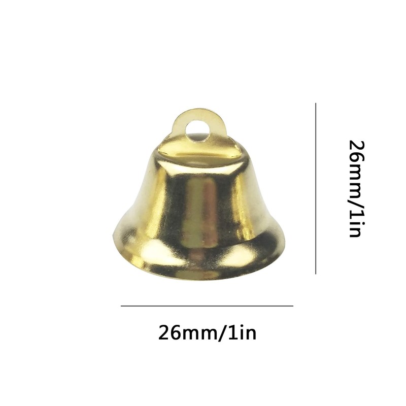 60PCS 26mm/1inch Gold Bells Mini Liberty Bells for Crafts Favor