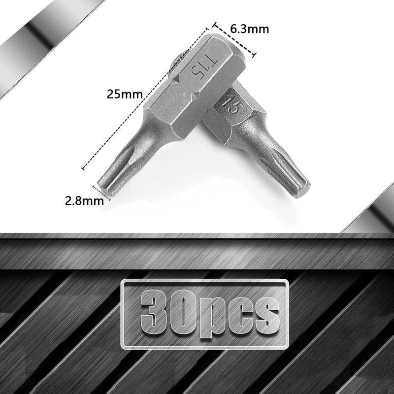 SWTYExt T15 Bit, 30 Pieces Torx Bit 25 mm Replacement