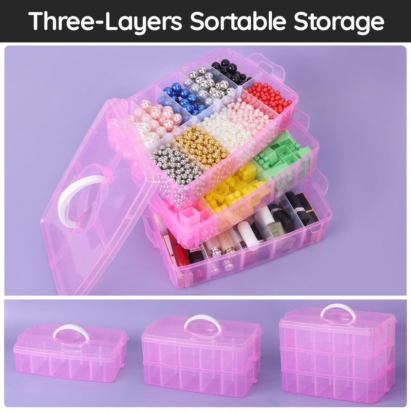 Segbeauty Transparent Storage Box, 26 x 17 x 18 cm,