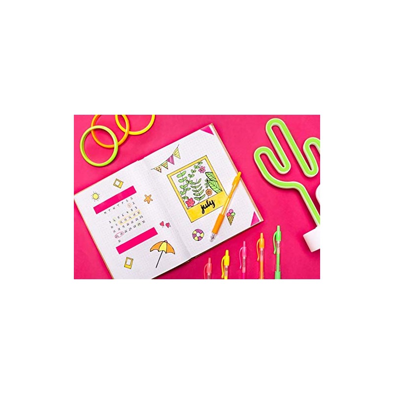 PILOT G207 Retractable Gel Rollerball 0.7mm Tip- Neon Green, Box