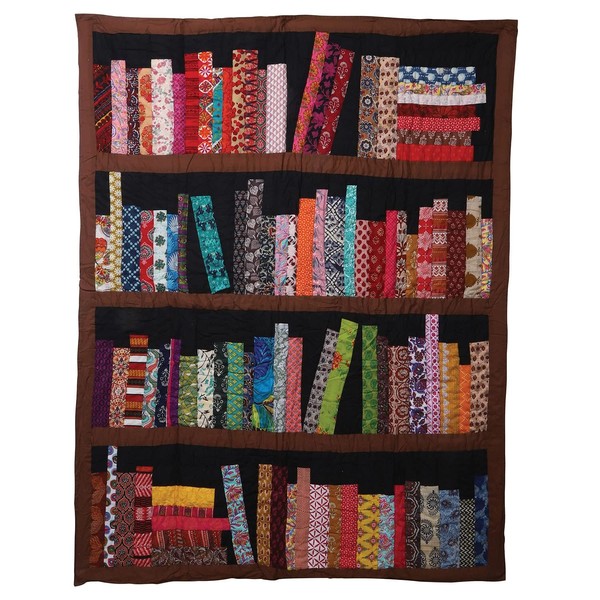 ART & ARTIFACT Library Books Quilted Throw Blanket - 100% Cotton 50" x 65"